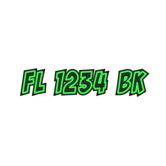 Custom Boat Registration Numbers Stickers Letter Decal 2pcs - Lighting Green C225