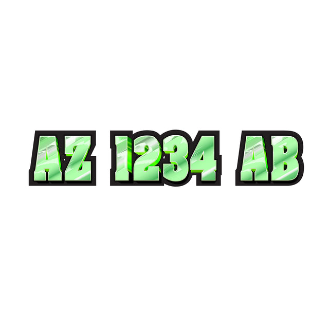 Custom Boat Registration Numbers Stickers Letter Decal 2pcs - Lighting Green C227