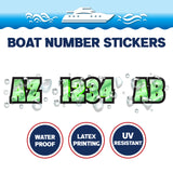 Custom Boat Registration Numbers Stickers Letter Decal 2pcs - Lighting Green C227