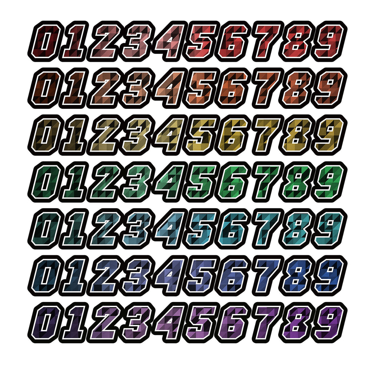 T08 Custom Racing Number Stickers Track Day Number Decals Rally Car Motocross Off-Road Bike - StickerBao Wheel Sticker Store