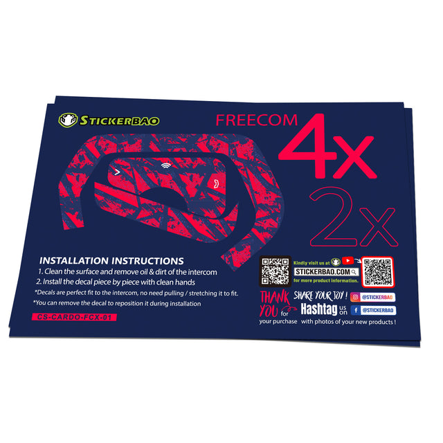 For Cardo Freecom 4X 2X Protection Skin Stickers Spark Radimix Decal FCX01-09 - StickerBao Wheel Sticker Store