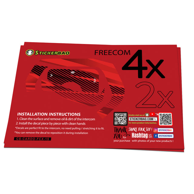 For Cardo Freecom 4X 2X Protection Skin Stickers Spark Radimix Decal FCX10-18 - StickerBao Wheel Sticker Store