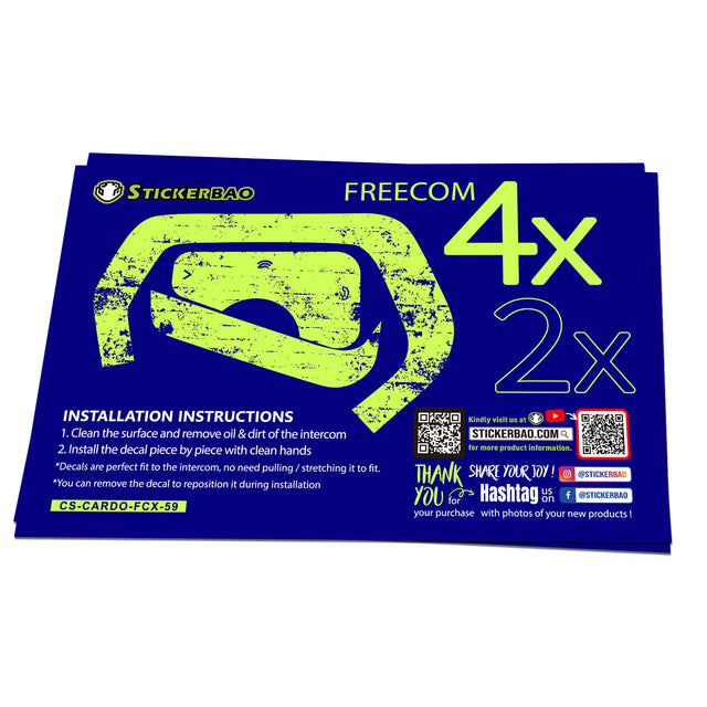 For Cardo Freecom 4X 2X Protection Skin Stickers Spark Radimix Decal FCX55-61 - StickerBao Wheel Sticker Store