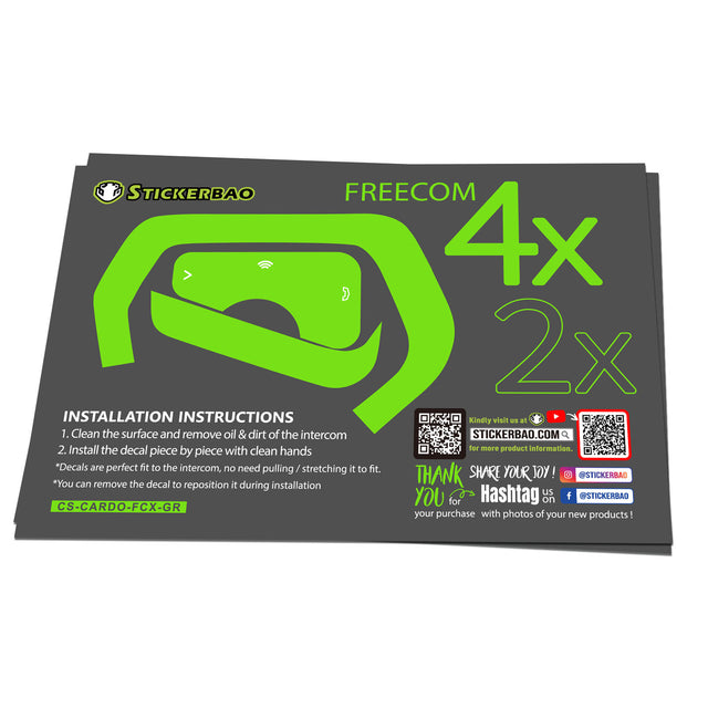 For Cardo Freecom 4X 2X Protection Skin Stickers Spark Radimix Decal Solid Color - StickerBao Wheel Sticker Store