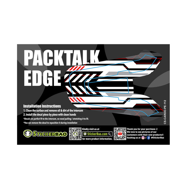 For Cardo Packtalk Edge Neo Pro Skin Stickers Graphics Decal Protection White Conveyor Motorcycle Accessories