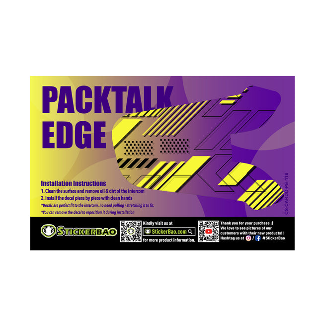 For Cardo Packtalk Edge Neo Pro Skin Stickers Graphics Decal Protection Purple Yellow Transform Motorcycle Accessories