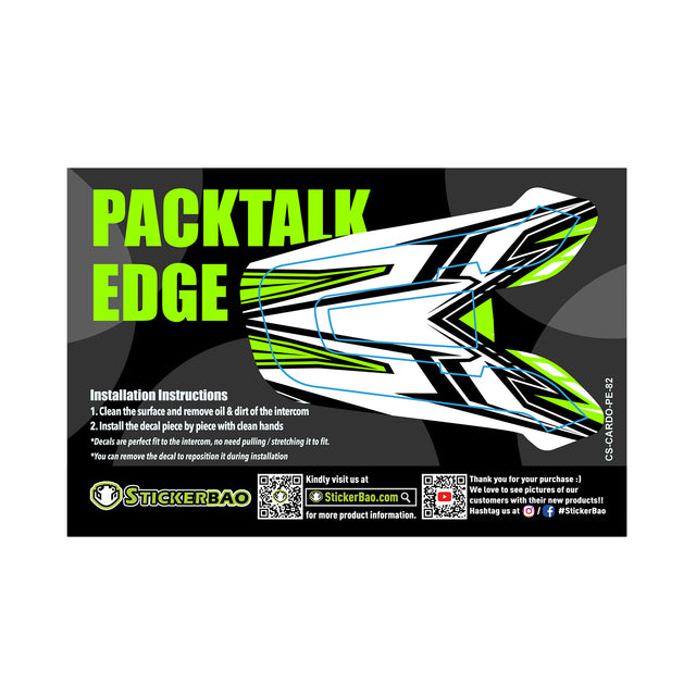 For Cardo Packtalk Edge Neo Pro Skin Stickers Graphics Decal Protection Green Wings Motorcycle Accessories