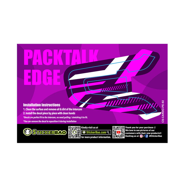 For Cardo Packtalk Edge Neo Pro Skin Stickers Graphics Decal Protection Pink Stripe Motorcycle Accessories