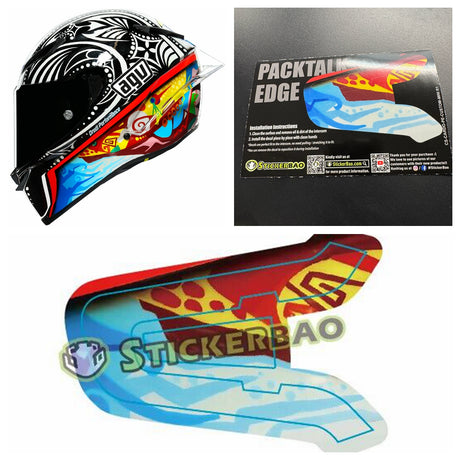For Cardo Packtalk Edge Communication System Use Protection Graphics Decal Stickers - Color For AGV pista gp rr listed edition world title 2002 - StickerBao Wheel Sticker Store