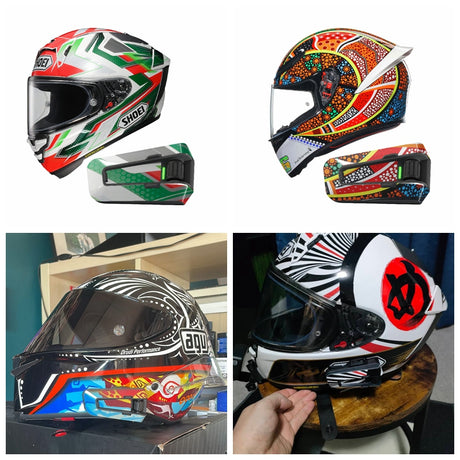 For Cardo Packtalk Edge Neo Protection Custom Graphics Decal Stickers Match Your Helmet Pattern - StickerBao Wheel Sticker Store