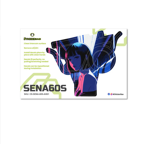 For Sena 60S Skin Stickers Communication System Protection Graphics Decal Futuristic Girl Motorcycle Accessories