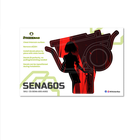 For Sena 60S Skin Stickers Communication System Protection Graphics Decal Silhouette Girl Motorcycle Accessories