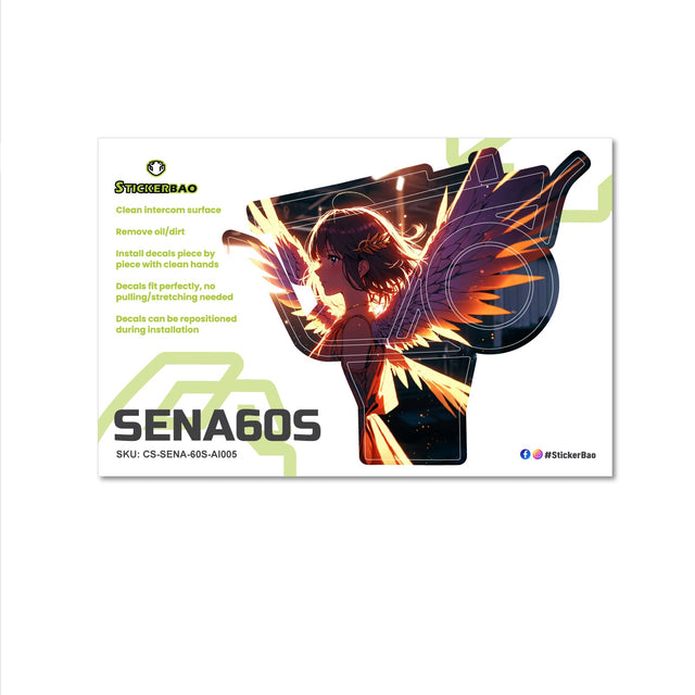 For Sena 60S Skin Stickers Communication System Protection Graphics Decal Angel Anime girl Motorcycle Accessories