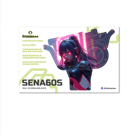 For Sena 60S Skin Stickers Communication System Protection Graphics Decal Cyber Lady Motorcycle Accessories