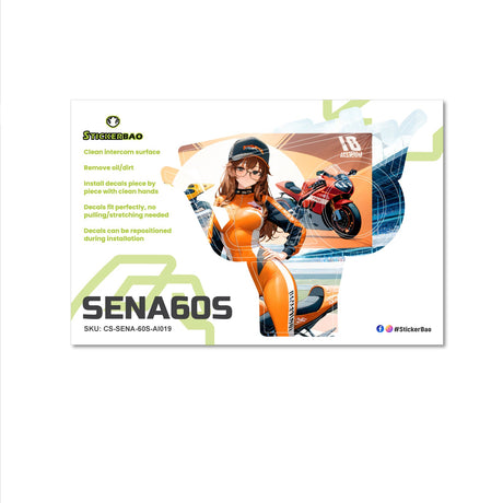 For Sena 60S Skin Stickers Communication System Protection Graphics Decal Anime Motor Girl Motorcycle Accessories