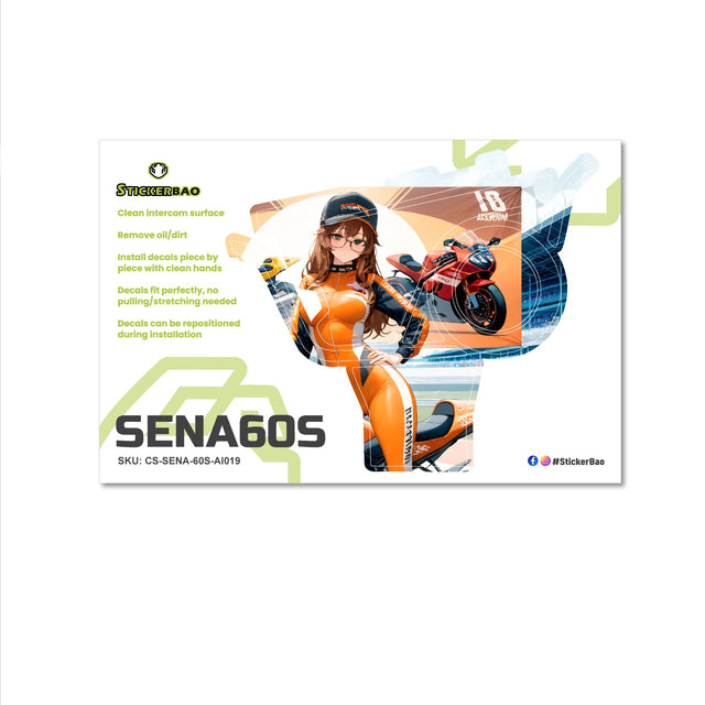 For Sena 60S Skin Stickers Communication System Protection Graphics Decal Anime Motor Girl Motorcycle Accessories