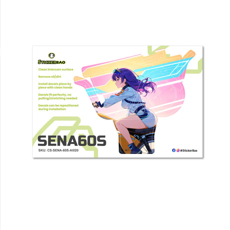 For Sena 60S Skin Stickers Communication System Protection Graphics Decal Anime Motor Girl Pink Motorcycle Accessories
