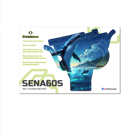 For Sena 60S Skin Stickers Communication System Protection Graphics Decal Jumping Whale Motorcycle Accessories