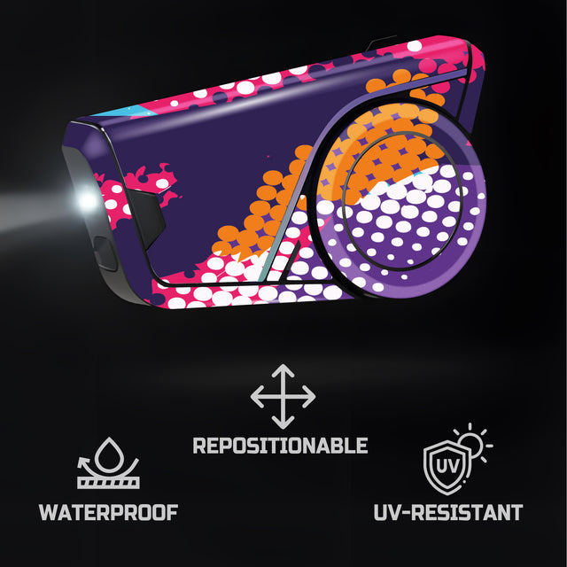 For Sena 60S Skin Stickers Communication System Protection Graphics Decal L14 Abstract Orange Purple Motorcycle Accessories