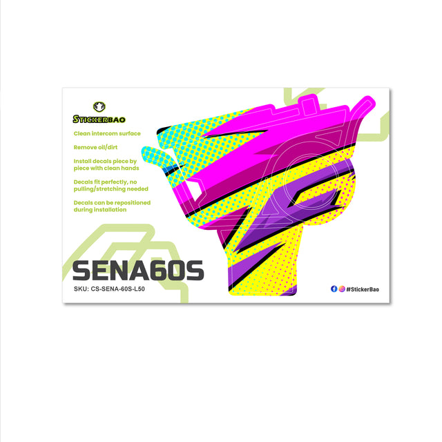For Sena 60S Skin Stickers Communication System Protection Graphics Decal L50 Abstract Colorful Motorcycle Accessories
