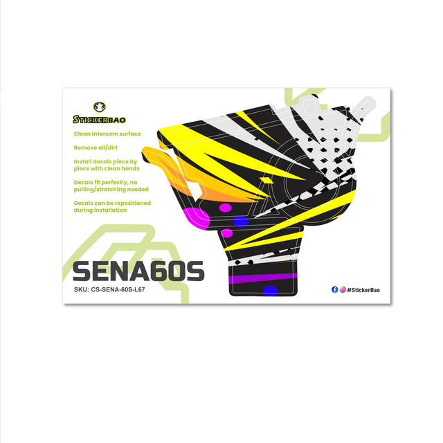 For Sena 60S Skin Stickers Communication System Protection Graphics Decal L67 Abstract Colorful Motorcycle Accessories