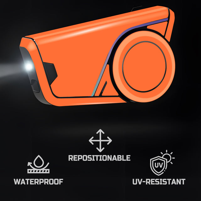 For Sena 60S Skin Stickers Communication System Protection Graphics Decal Solid Color Orange Motorcycle Accessories