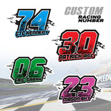 Customize your ride with our cool racing number stickers.
