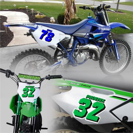 Looking for a racing number sticker that's as cool as your ride? Look no further! Our custom designs feature bold graphics, sleek lines, and the option to add your own number and name. So whether you're tearing up the track or cruising the streets, make sure you do it in style with our racing number stickers.