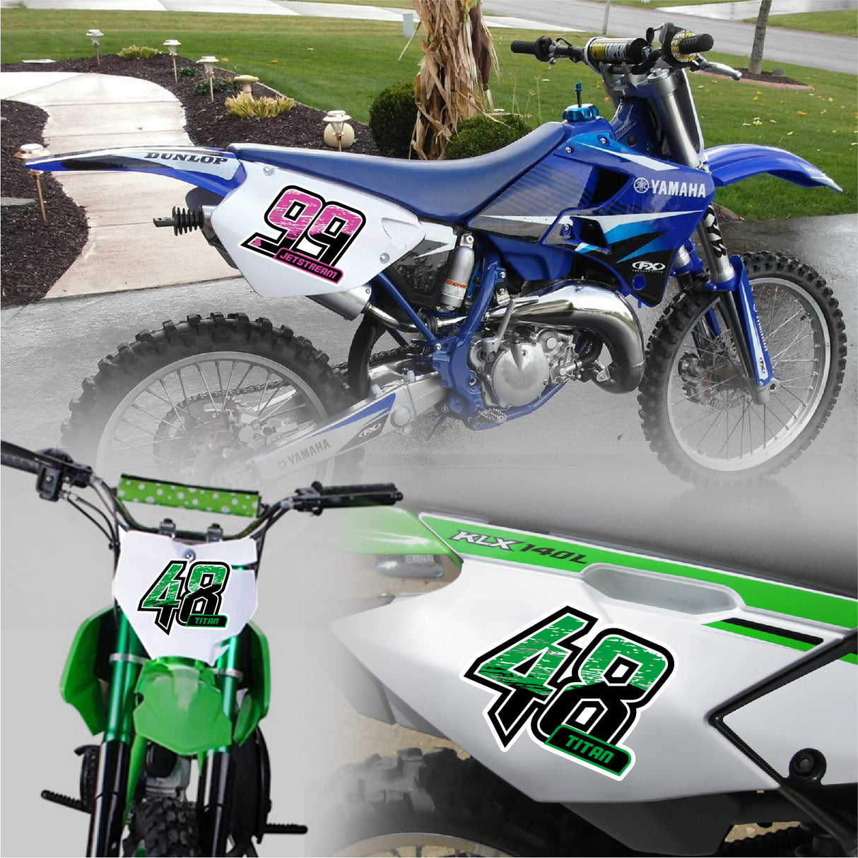 Racing number sticker, unique design, cool style, custom number, 0 1 2 3 4 5 6 7 8 9,  texting rider name