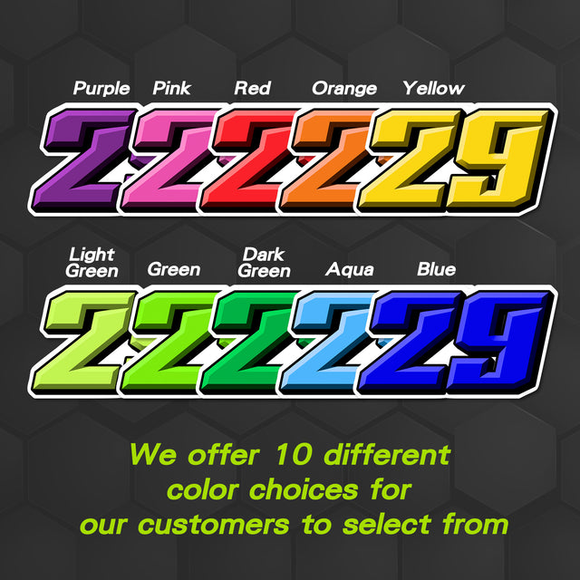 T22 Custom Racing Number Stickers Track Day Number Decals Rally Car Motocross Off-Road Bike - StickerBao Wheel Sticker Store