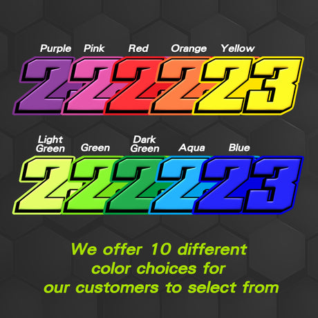 T23 Custom Racing Number Stickers Track Day Number Decals Rally Car Motocross Off-Road Bike - StickerBao Wheel Sticker Store