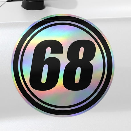 Custom Iridescent Racing Number Stickers for Cars (Set of 2) - RCC001 - StickerBao Wheel Sticker Store