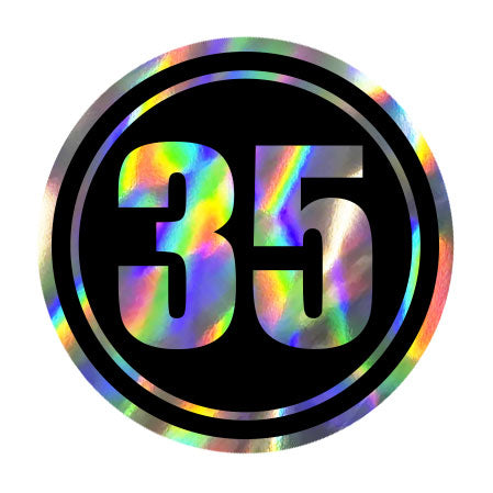 Custom Iridescent Racing Number Stickers for Cars (Set of 2) - RCC002 - StickerBao Wheel Sticker Store
