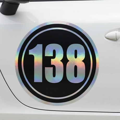 Custom Iridescent Racing Number Stickers for Cars (Set of 2) - RCC002 - StickerBao Wheel Sticker Store