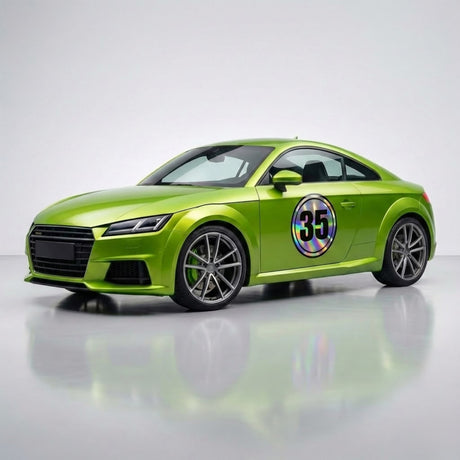 Custom Iridescent Racing Number Stickers for Cars (Set of 2) - RCC003 - StickerBao Wheel Sticker Store
