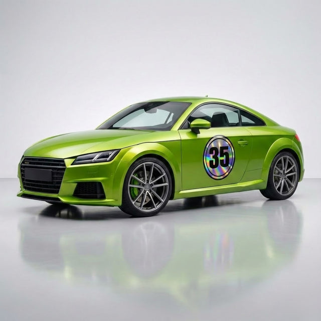Custom Iridescent Racing Number Stickers for Cars (Set of 2) - RCC003 - StickerBao Wheel Sticker Store