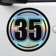 Custom Iridescent Racing Number Stickers for Cars (Set of 2) - RCC004 - StickerBao Wheel Sticker Store