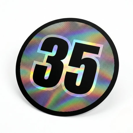 Custom Iridescent Racing Number Stickers for Cars (Set of 2) - RCC005 - StickerBao Wheel Sticker Store