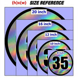 Custom Iridescent Racing Number Stickers for Cars (Set of 2) - RCC005 - StickerBao Wheel Sticker Store