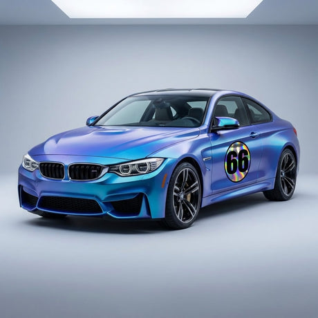 Custom Iridescent Racing Number Stickers for Cars (Set of 2) - RCC006B - StickerBao Wheel Sticker Store