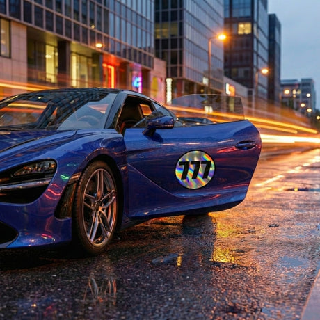 Custom Iridescent Racing Number Stickers for Cars (Set of 2) - RCC006B - StickerBao Wheel Sticker Store