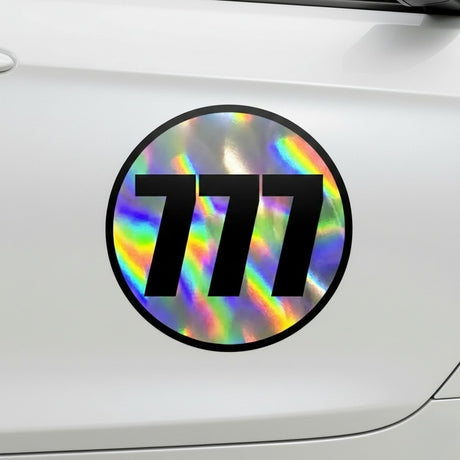 Custom Iridescent Racing Number Stickers for Cars (Set of 2) - RCC006B - StickerBao Wheel Sticker Store