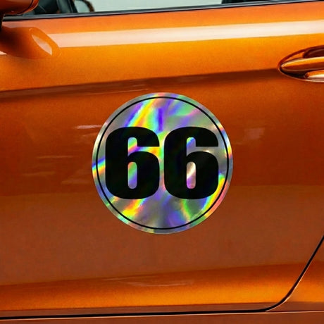 Custom Iridescent Racing Number Stickers for Cars (Set of 2) - RCC006T - StickerBao Wheel Sticker Store