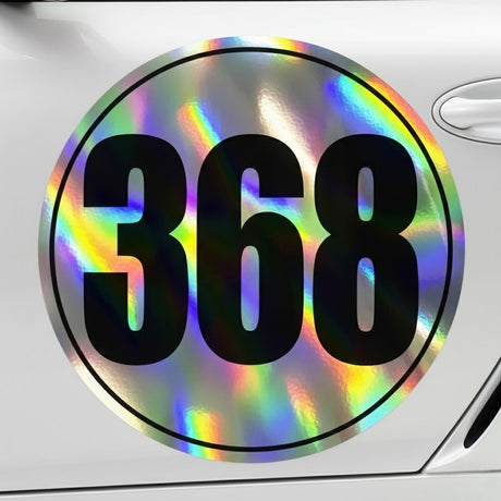 Custom Iridescent Racing Number Stickers for Cars (Set of 2) - RCC006T - StickerBao Wheel Sticker Store