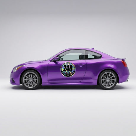 Custom Iridescent Racing Number Stickers for Cars (Set of 2) - RCC007 - StickerBao Wheel Sticker Store