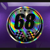 Custom Iridescent Racing Number Stickers for Cars (Set of 2) - RCC007 - StickerBao Wheel Sticker Store