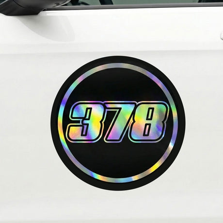 Custom Iridescent Racing Number Stickers for Cars (Set of 2) - RCC008 - StickerBao Wheel Sticker Store