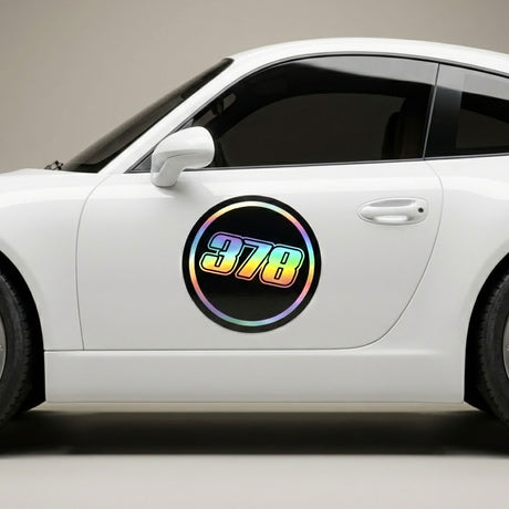 Custom Iridescent Racing Number Stickers for Cars (Set of 2) - RCC008 - StickerBao Wheel Sticker Store