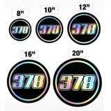 Custom Iridescent Racing Number Stickers for Cars (Set of 2) - RCC008 - StickerBao Wheel Sticker Store