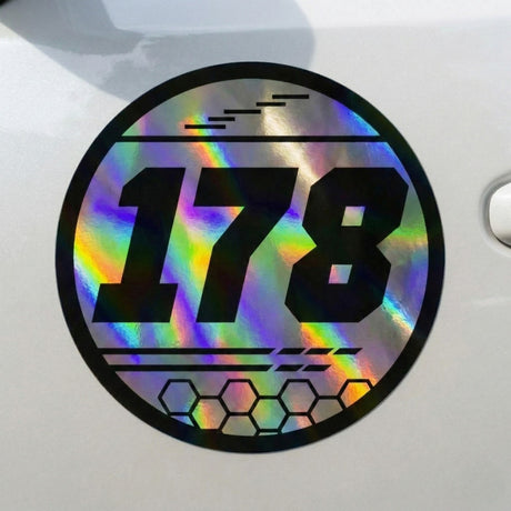 Custom Iridescent Racing Number Stickers for Cars (Set of 2) - RCC009 - StickerBao Wheel Sticker Store